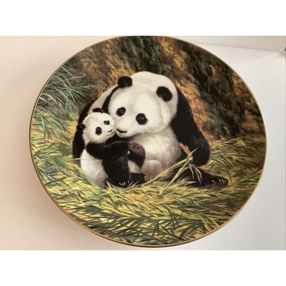 The Panda By Will Nelson Bradex Collector Plate Endangered Species 1988 Series - Picture 2 of 6